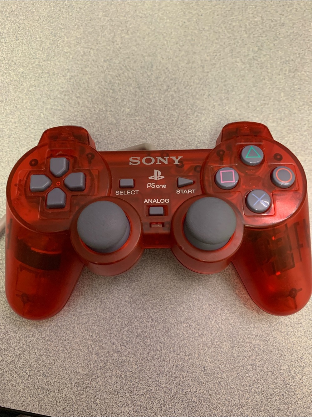 Sony Red Translucent PS One   Analog Controller PlayStation PS1